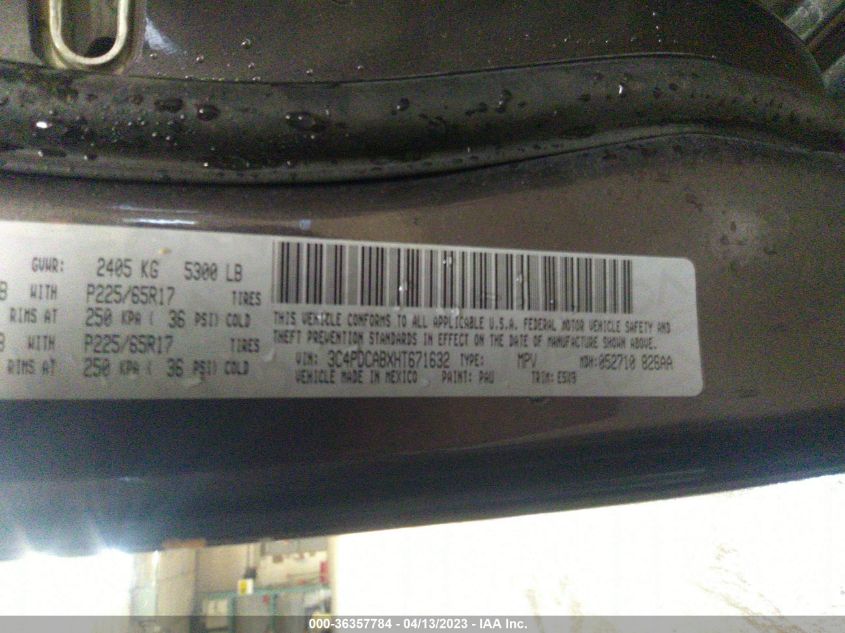 2017 DODGE JOURNEY SE - 3C4PDCABXHT671632