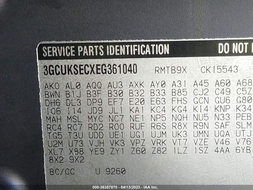 2014 CHEVROLET SILVERADO 1500 LTZ - 3GCUKSECXEG361040