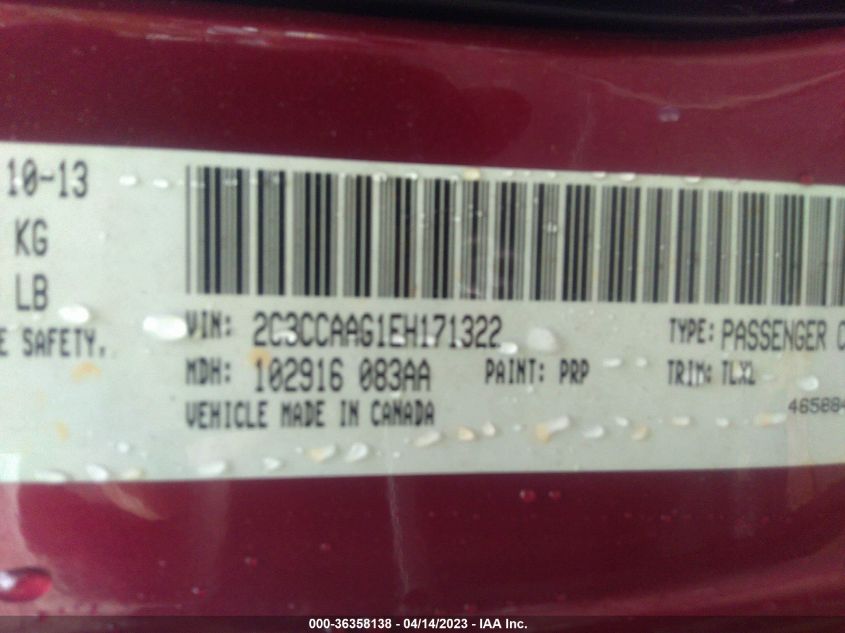 2014 CHRYSLER 300 - 2C3CCAAG1EH171322