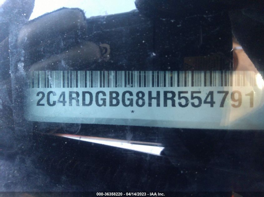 2017 DODGE GRAND CARAVAN SE - 2C4RDGBG8HR554791
