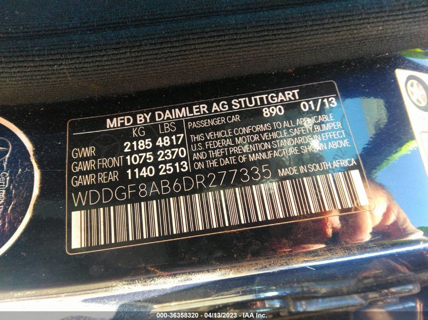 2013 MERCEDES-BENZ C-CLASS C 300 - WDDGF8AB6DR277335