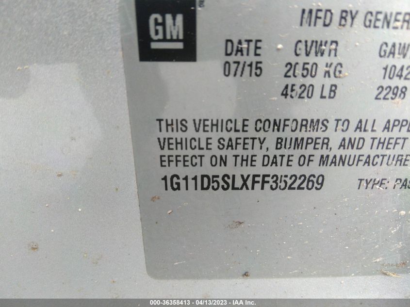 2015 CHEVROLET MALIBU LT - 1G11D5SLXFF352269