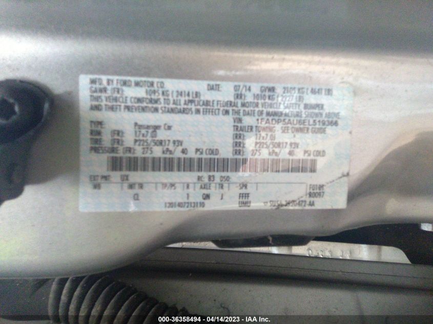 2014 FORD C-MAX HYBRID SE - 1FADP5AU6EL519366