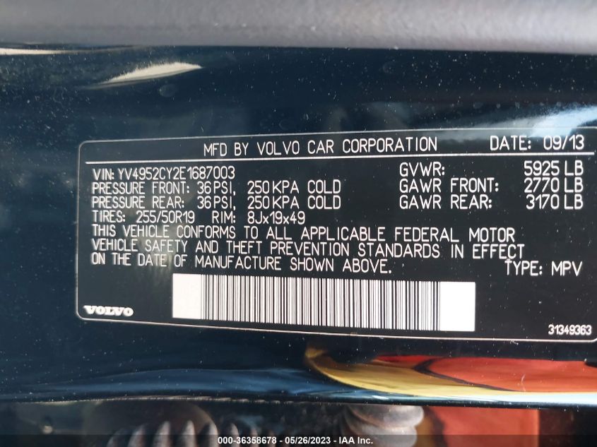 2014 VOLVO XC90 - YV4952CY2E1687003