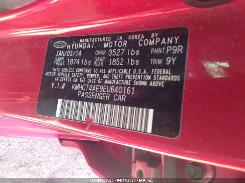 2014 HYUNDAI ACCENT GLS - KMHCT4AE9EU640161