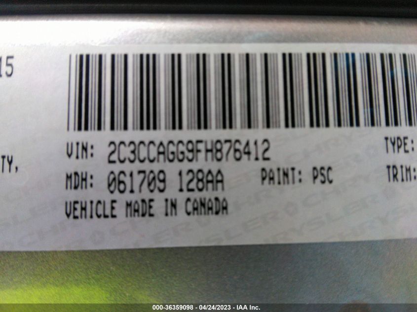2015 CHRYSLER 300 300S - 2C3CCAGG9FH876412