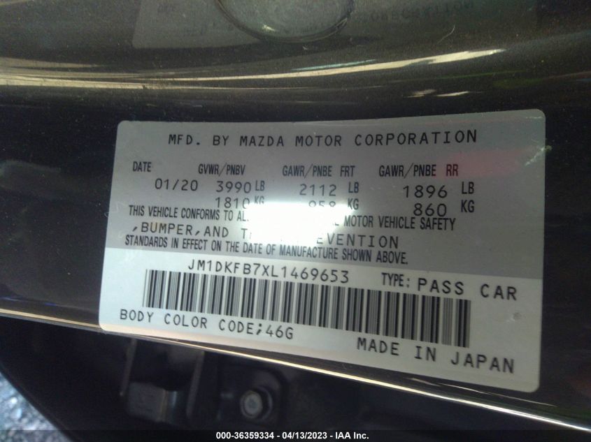 2020 MAZDA CX-3 SPORT - JM1DKFB7XL1469653