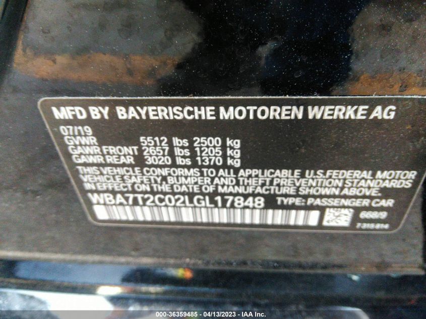 2020 BMW 7 SERIES 740I - WBA7T2C02LGL17848