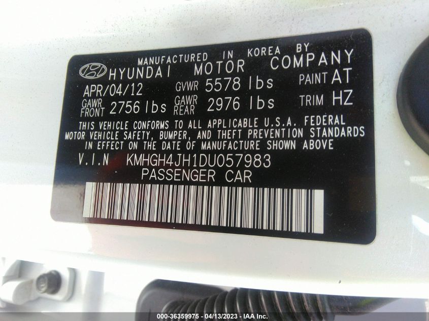 2013 HYUNDAI EQUUS SIGNATURE KMHGH4JH1DU057983