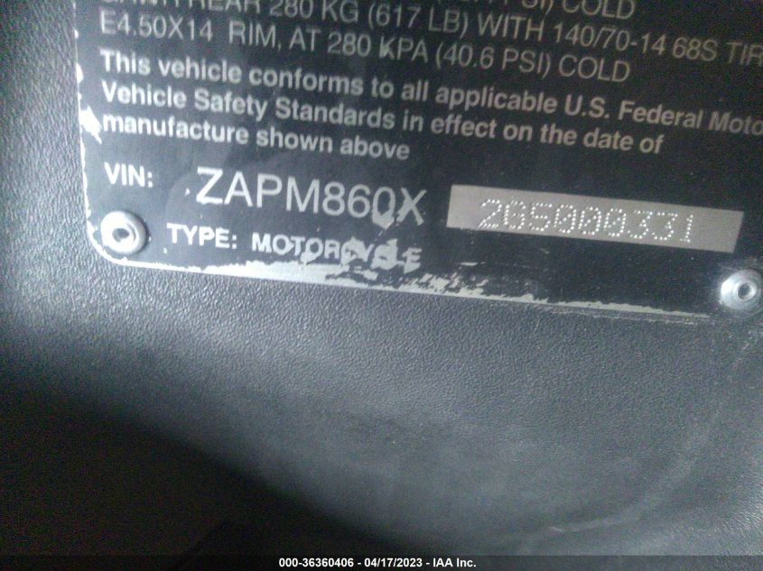 2016 PIAGGIO MP3 500 SPORT ABS ZAPM860X2G5000331