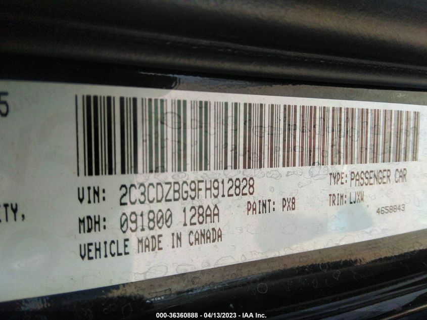 2015 DODGE CHALLENGER SXT PLUS - 2C3CDZBG9FH912828