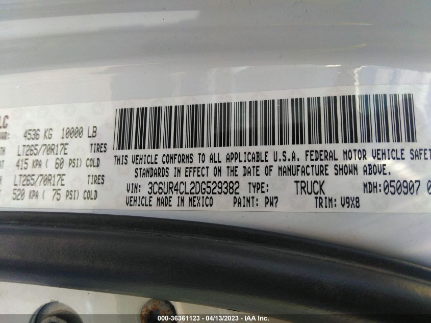 2013 RAM 2500 TRADESMAN - 3C6UR4CL2DG529382