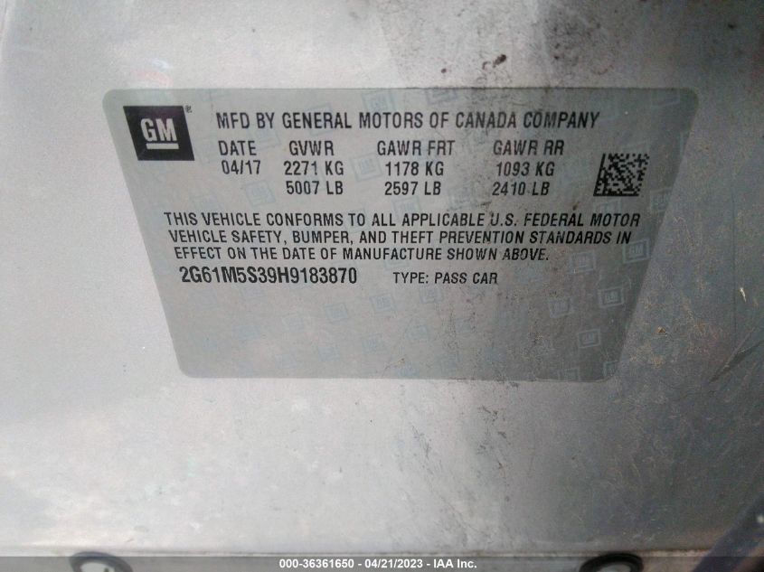 2017 CADILLAC XTS LUXURY - 2G61M5S39H9183870
