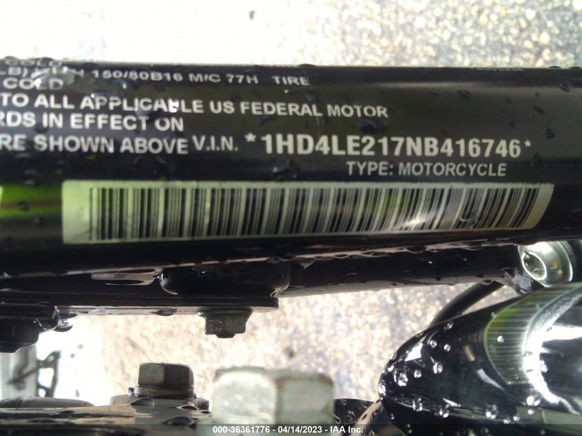 VIN 1HD4LE217NB416746 2022 HARLEY-DAVIDSON XL883 N