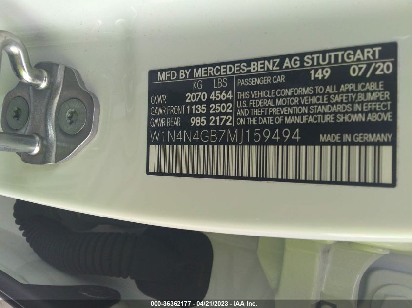 2021 MERCEDES-BENZ GLA GLA 250 - W1N4N4GB7MJ159494