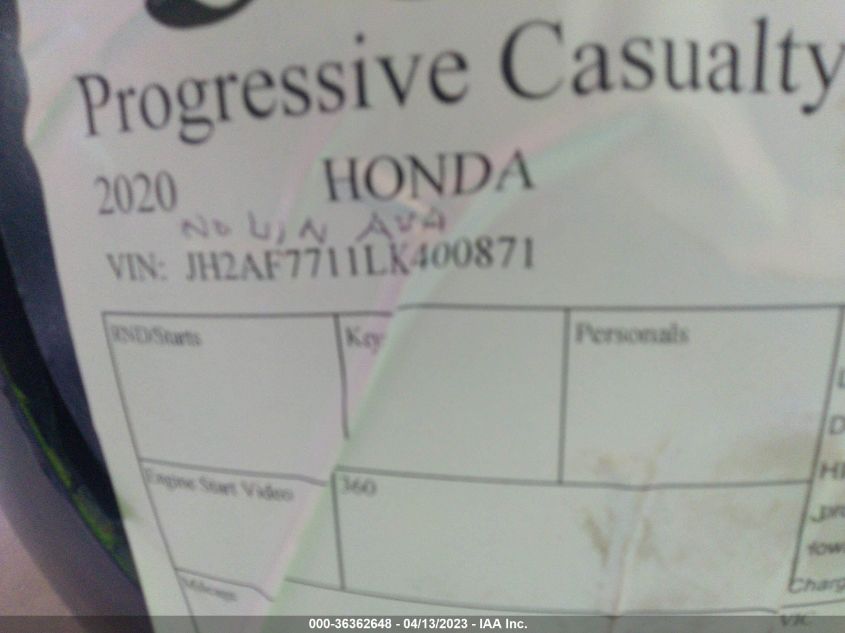 2020 HONDA NCW50 - JH2AF7711LK400871