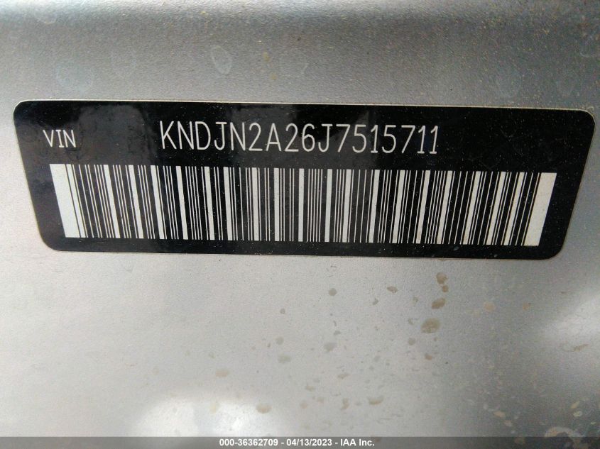 2018 KIA SOUL BASE - KNDJN2A26J7515711