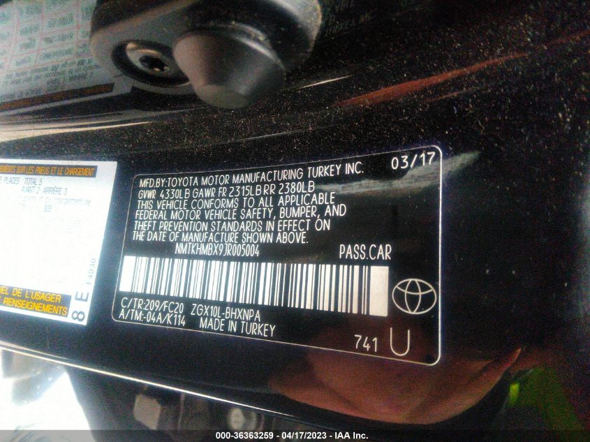 2018 TOYOTA C-HR XLE - NMTKHMBX9JR005004