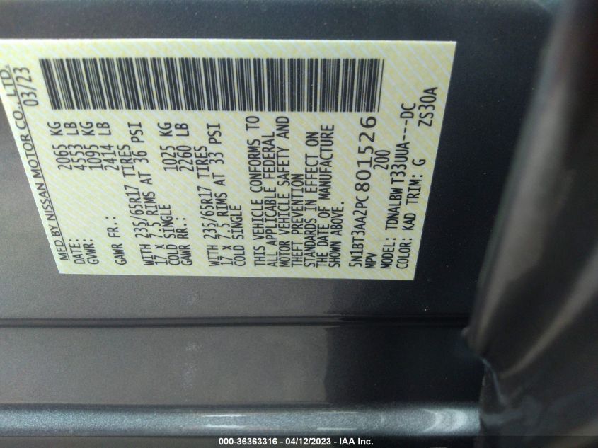 2023 NISSAN ROGUE S - 5N1BT3AA2PC801526