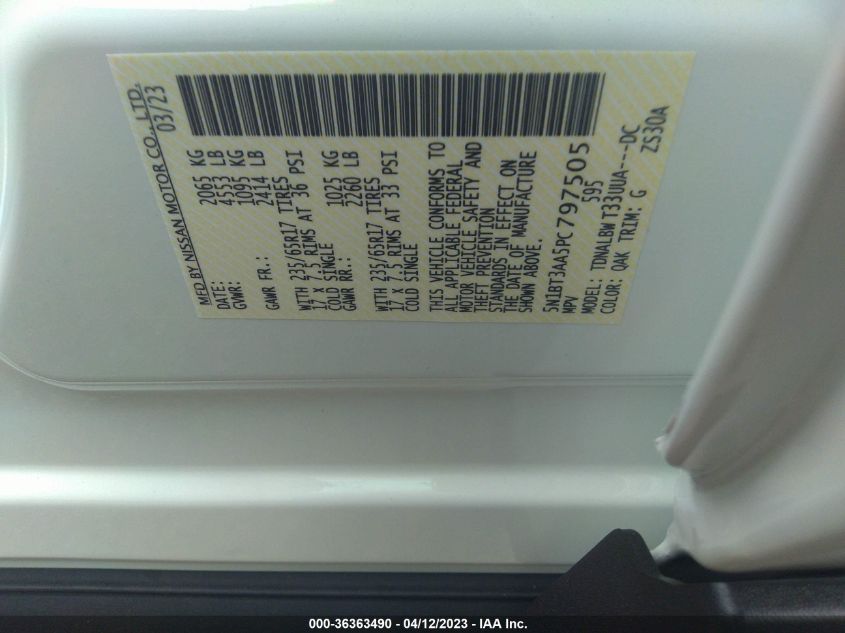 2023 NISSAN ROGUE S - 5N1BT3AA5PC797505