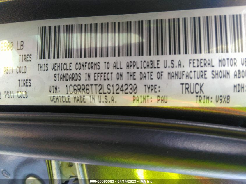 2020 RAM 1500 CLASSIC SLT - 1C6RR6TT2LS124230