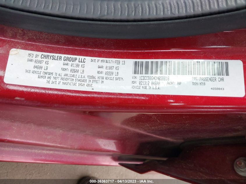 2013 CHRYSLER 200 TOURING - 1C3CCBBG4DN658816