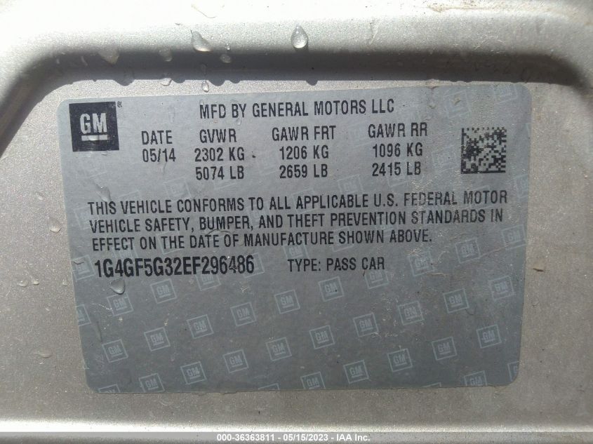 2014 BUICK LACROSSE PREMIUM II - 1G4GF5G32EF296486