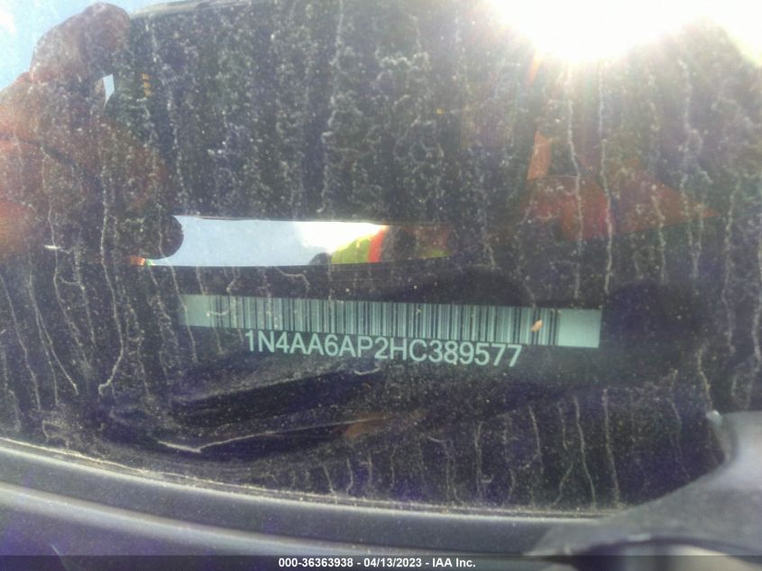 2017 NISSAN MAXIMA S - 1N4AA6AP2HC389577