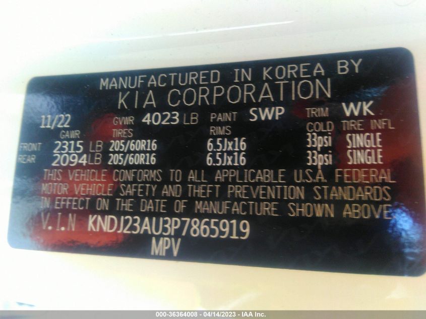 2023 KIA SOUL LX - KNDJ23AU3P7865919
