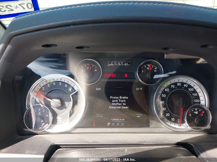 2013 RAM 1500 LARAMIE - 1C6RR6NT1DS706494