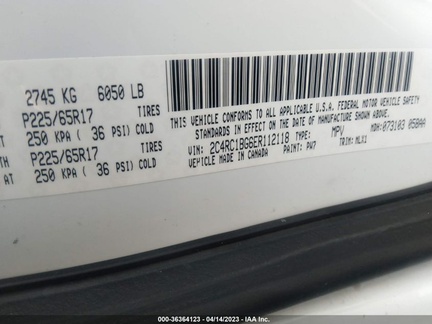2014 CHRYSLER TOWN & COUNTRY TOURING - 2C4RC1BG6ER112118