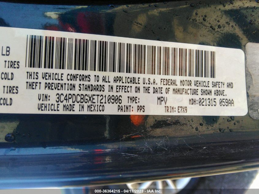 2014 DODGE JOURNEY SXT - 3C4PDCBGXET210906