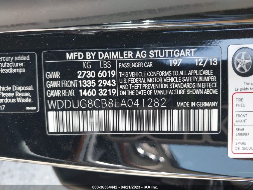 2014 MERCEDES-BENZ S-CLASS S 550 - WDDUG8CB8EA041282