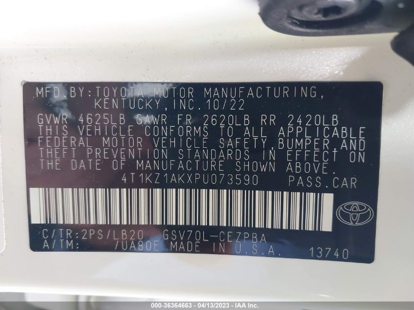 2023 TOYOTA CAMRY V6 - 4T1KZ1AKXPU073590