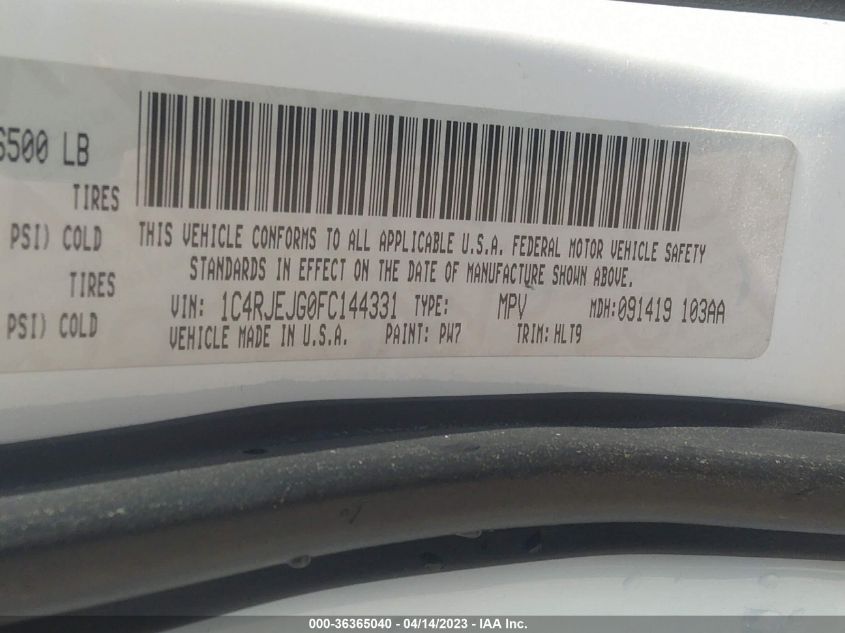 2015 JEEP GRAND CHEROKEE SUMMIT - 1C4RJEJG0FC144331