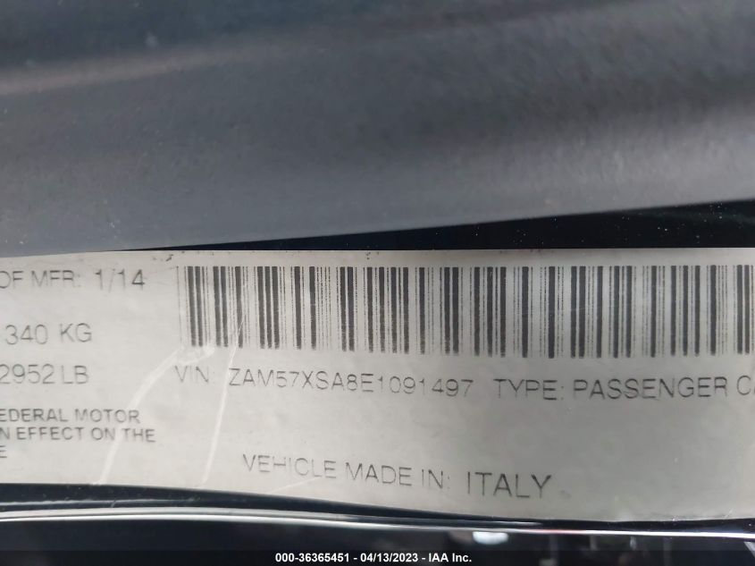 2014 MASERATI GHIBLI - ZAM57XSA8E1091497