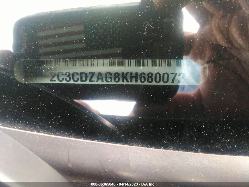 2019 DODGE CHALLENGER SXT - 2C3CDZAG8KH680072