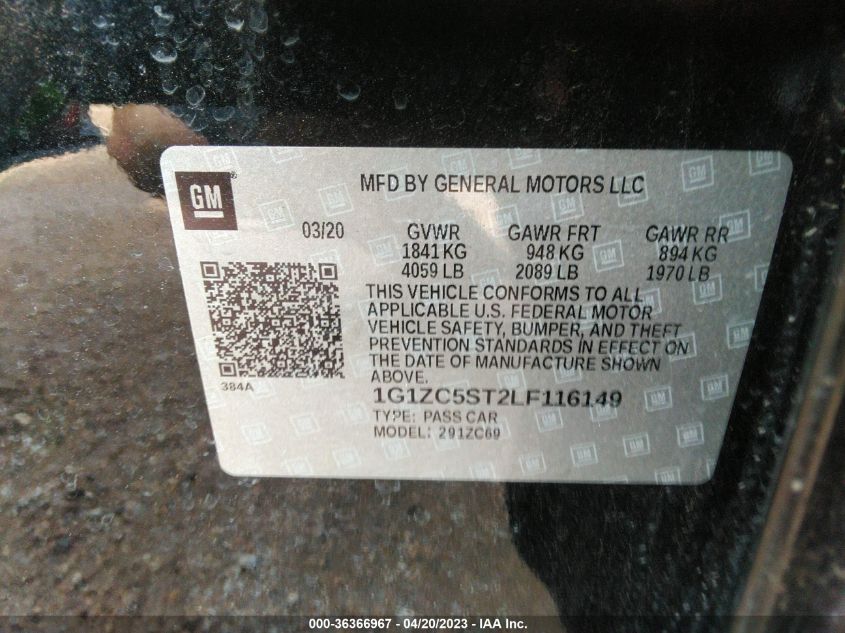 2020 CHEVROLET MALIBU LS - 1G1ZC5ST2LF116149