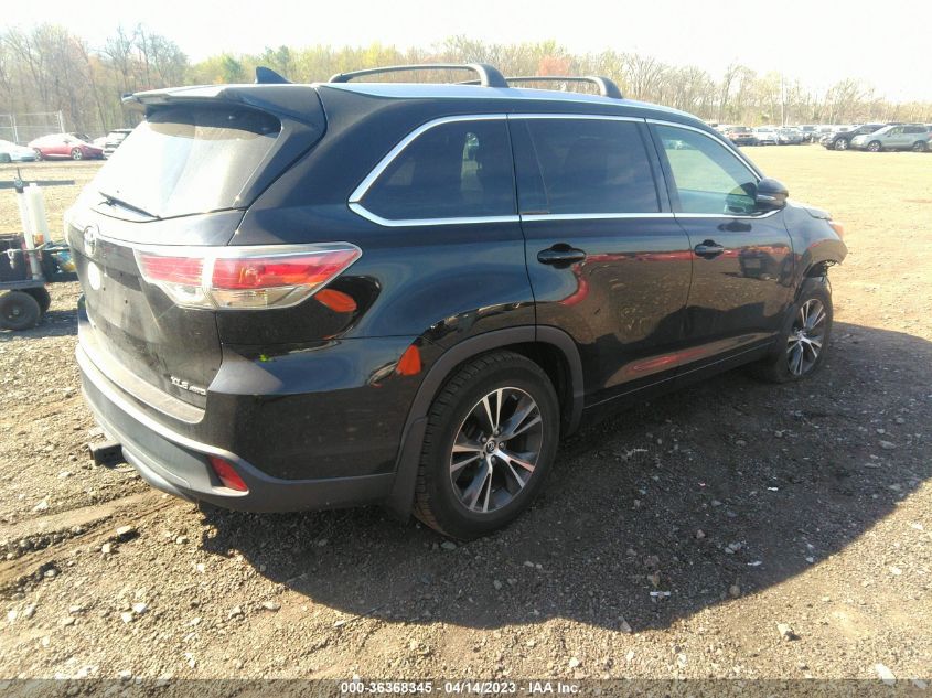 2016 TOYOTA HIGHLANDER XLE - 5TDJKRFH8GS232465