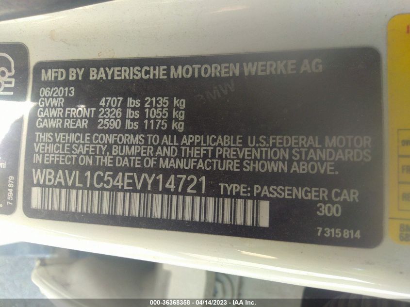 2014 BMW X1 XDRIVE28I - WBAVL1C54EVY14721