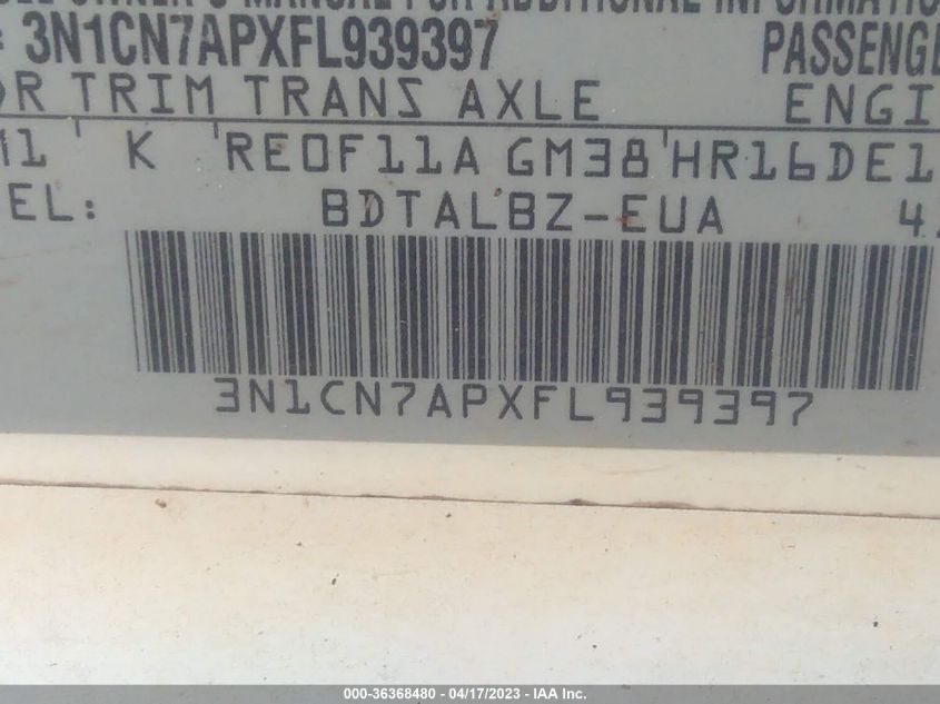 2015 NISSAN VERSA SV - 3N1CN7APXFL939397