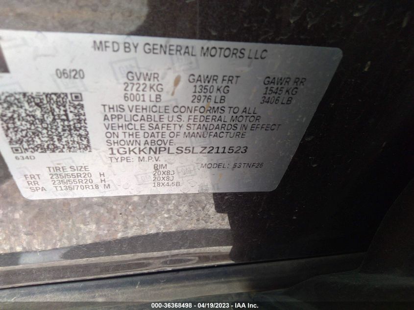 2020 GMC ACADIA DENALI - 1GKKNPLS5LZ211523
