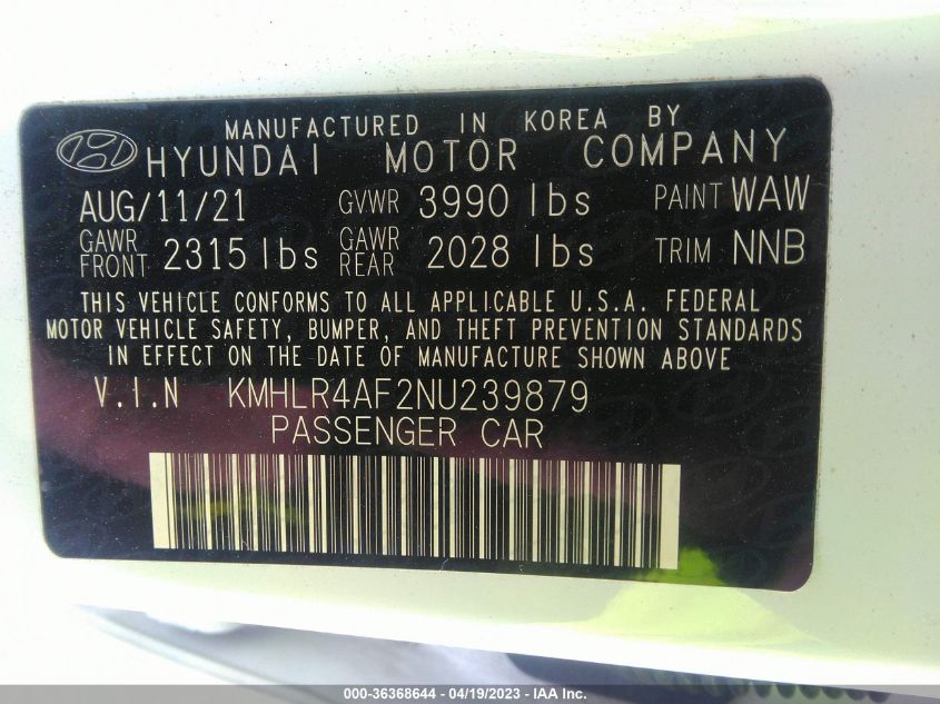 2022 HYUNDAI ELANTRA N LINE - KMHLR4AF2NU239879