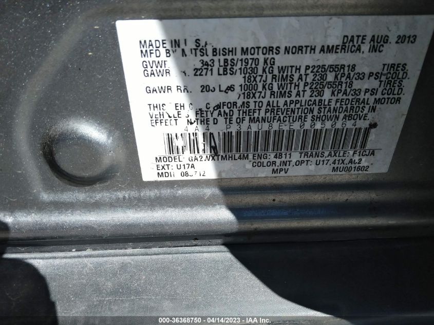 2014 MITSUBISHI OUTLANDER SPORT ES - 4A4AP3AU8EE005064