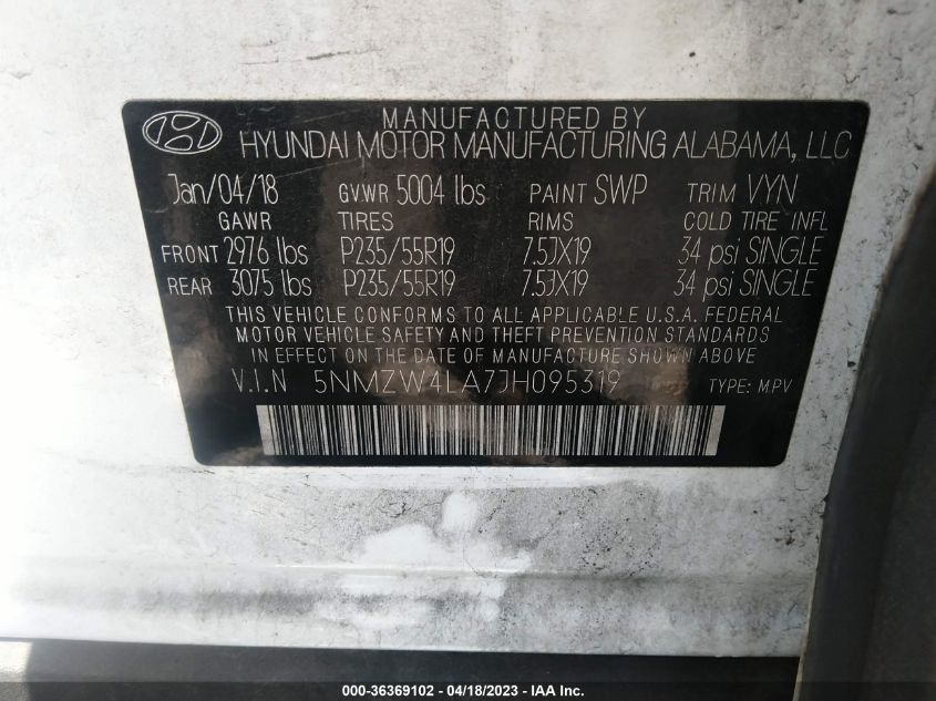 2018 HYUNDAI SANTA FE SPORT 2.0T ULTIMATE - 5NMZW4LA7JH095319