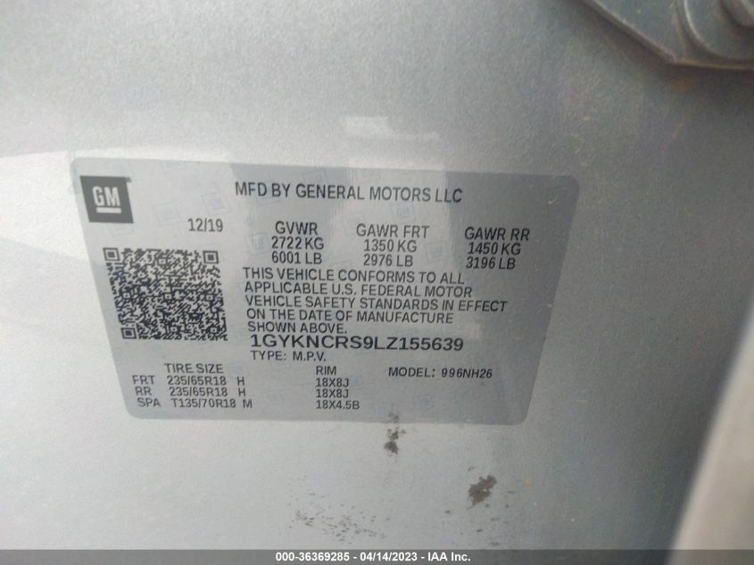 2020 CADILLAC XT5 PREMIUM LUXURY FWD - 1GYKNCRS9LZ155639