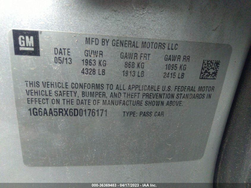 2013 CADILLAC ATS - 1G6AA5RX6D0176171