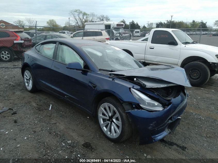 2022 TESLA MODEL 3 LONG RANGE - 5YJ3E1EB8NF191724