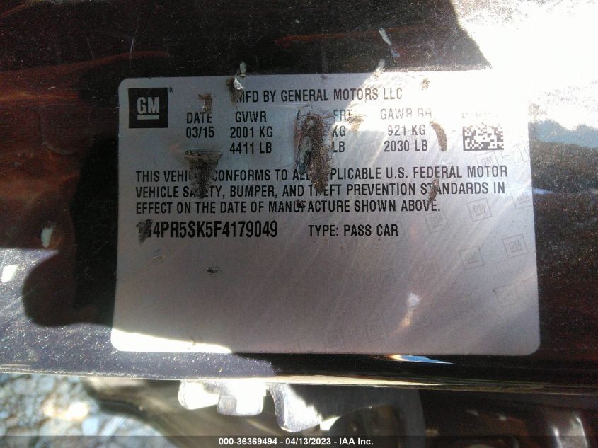 2015 BUICK VERANO CONVENIENCE GROUP - 1G4PR5SK5F4179049