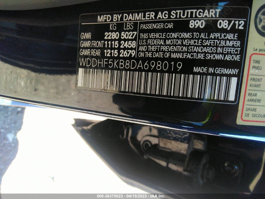 2013 MERCEDES-BENZ E-CLASS E 350 - WDDHF5KB8DA698019